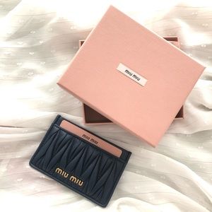 Authentic Miumiu💙Leather Credit Card Holder